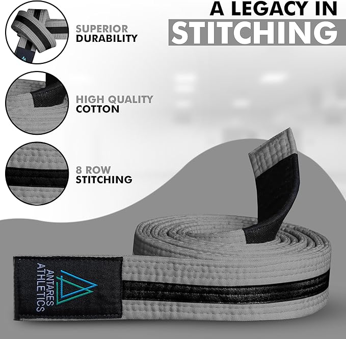 Brazilian Jiu Jitsu Belts Preshurunk Martial Arts Youth BJJ Belts for Girls & Boys with BJJ Ranking Stripes-StrideForce Fitness