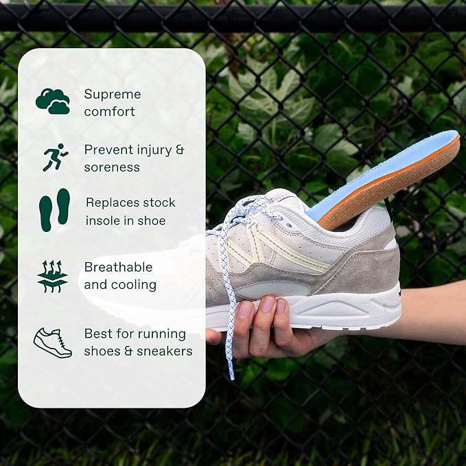 Fulton Men's Shock Absorbing Insoles with High Impact Arch Support - Custom Molding Cork Inserts Alleviate Plantar Fasciitis & Foot Fatigue- Athletic Running Insoles for Men (Men's Size 13.5-14)-StrideForce Fitness