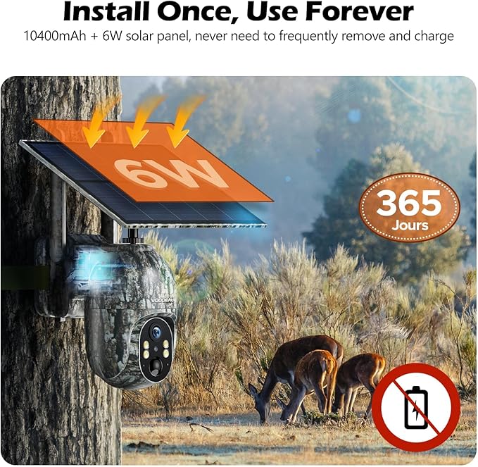 VOOPEAK Cellular Trail Camera, 2.5K Trail Cameras with Color Night Vision, Built-in SIM Card Live Streaming Pan 355° Tilt 90° Game Camera Solar Powered Motion Activated No WiFi Needed-StrideForce Fitness