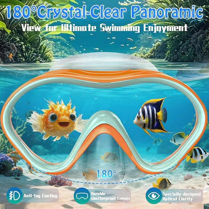 Kids Swim Goggles with Nose Cover -Diving Mask Leak-Proof Design for Boys Girls Ages 5-15 | Anti-Fog & UV Protection Swimming Glasses-StrideForce Fitness