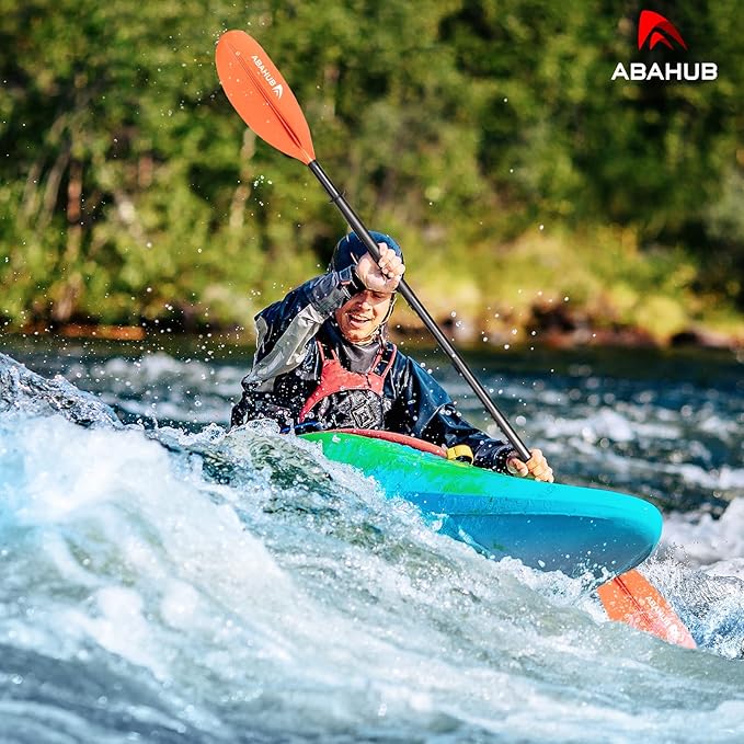 Abahub Kayak Paddle, 90.5 Inches Kayaking Oars for Boating, Canoeing with Free Paddle Leash, Aluminum Alloy Shaft Black/Blue/Green/Orange/Yellow Plastic Blades-StrideForce Fitness