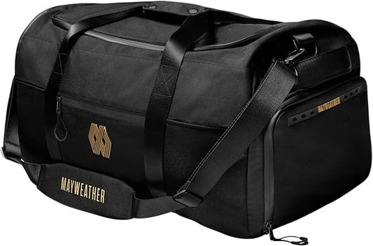 Hayabusa Mayweather Airstream Duffle Gym Bag for Women and Men - Black/Gold, 50L-StrideForce Fitness