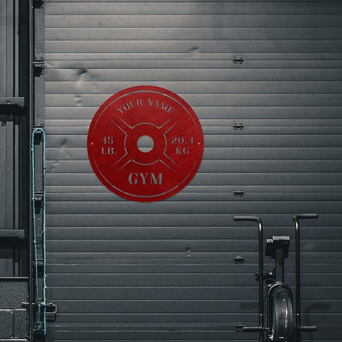 Personalized Home Gym LED Tin Metal Sign Multiple Sizes, Weight Lifting Exercise Workout Room Training Fitness Center Motivational Inspirational Quotes Decor Wall Art Hanging Accessories (09 LED)-StrideForce Fitness