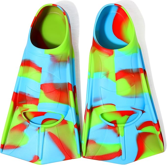 Kids Swim Fins,Short Comfortable Flippers for Lap Swimming and Training for Child,Girls,Boys,Beginners-StrideForce Fitness