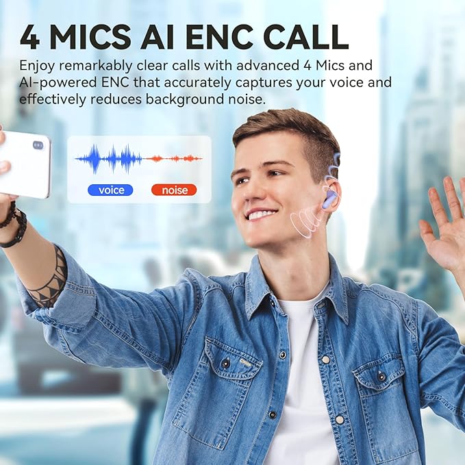 EarFun Air Life Wireless Earbuds, 12mm Driver with Deep Bass, Bluetooth 5.4 in-Ear Earbuds, 4 Mics AI ENC Call, 35H Playtime, 30 Preset EQs Via App, Comfortable Fit, Fast Charging, IPX5, Violet-StrideForce Fitness