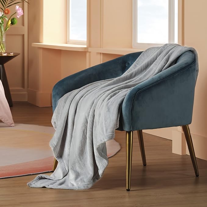 Bedsure Twin XL Fleece Blanket Dorm Bedding - Lightweight Soft Cozy Blankets for Bed, Sofa, Couch, Travel, Camping,Light Grey, 66"x90"-StrideForce Fitness