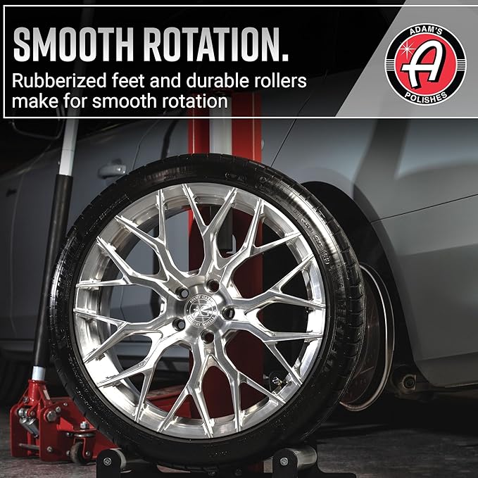 Adam's Polishes Rolling Wheel Detailing Stand - Wheel & Tire Car Detailing Roller for Cleaning, Ceramic Coating, Applying Tire Shine & Car Wheel Wash | Garage Accessory for Detailers-StrideForce Fitness