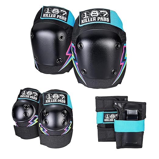 187 Killer Pads Six Pack Pad Set, Elbow Pads, Knee Pads, and Wrist Guards - Ideal for Skateboarding, Roller Skating, and Inline Skating-StrideForce Fitness