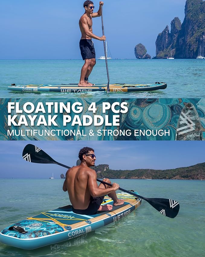 11'6"x35" Inflatable Paddle Board, 450lbs Extra Wide Stand Up Sup Board for Adults, Blow Up Paddleboard Kayak Non-Slip Stable Deck Boat for Yoga Fishing Surf-StrideForce Fitness