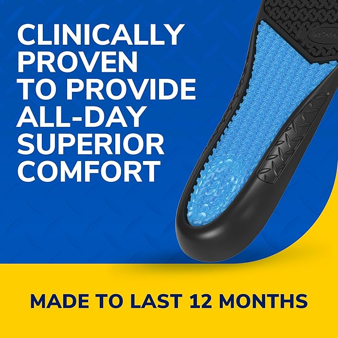 Dr. Scholl's Work All-Day Superior Comfort Insoles with Massaging Gel - Designed for Men & Women with Hard-Working Feet, Eliminates Sore Muscles and Tired Legs, Arch Support Inserts with Odor Control-StrideForce Fitness