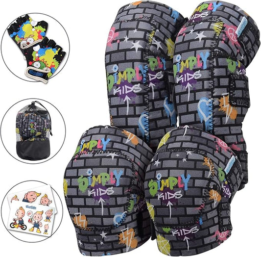 Soft-Style Kids Knee and Elbow Pads with Bike Gloves, Flexible Impact-Resistant Gear for Ages 2-11, Designed for Balance Bikes, Roller-Skating, and Skateboarding-StrideForce Fitness