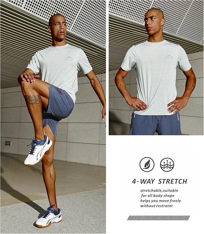 NORTHYARD Men's UPF 50+ Sun Protection Shirts Swim SPF UV Quick Dry Short Sleeve T-Shirts for Athletic Fishing Rash Guard-StrideForce Fitness