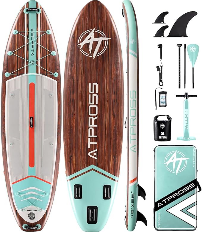 11'6"x35" Inflatable Paddle Board, 450lbs Extra Wide Stand Up Paddleboard for Adults with Premium SUP Accessories Kit & Backpack, Blow Up Kayak Non-Slip Stable Deck Boat for Yoga Fishing Surf-StrideForce Fitness