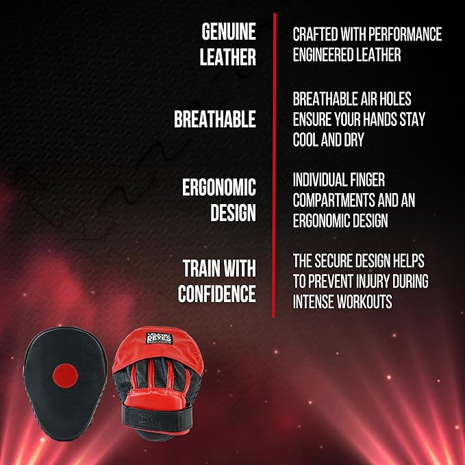 CLETO REYES Boxing Punching Mitts, Focus Sparring Striking Training Punch Pads, MMA, Kickboxing, Muay Thai, Leather-StrideForce Fitness