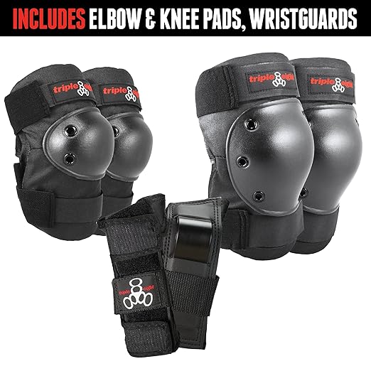 Triple Eight Saver Series Pad Set with Kneesavers, Elbowsavers and Wristsavers, Large-StrideForce Fitness