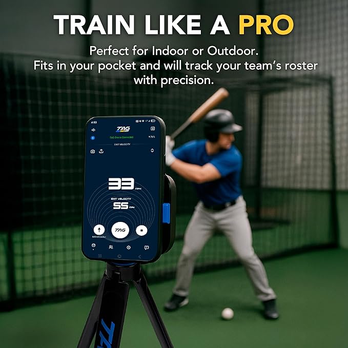 TAG One Sports Radar (120 Ft Range) – AI-Powered Radar Speed Gun with Real-Time Coaching Feedback – Bluetooth Speed Training Device for Baseball, Softball & Golf with App Integration-StrideForce Fitness