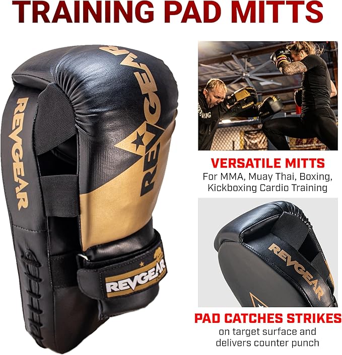Revgear Phoenix Boxing Mitts and Pads Pair (All in One - Target & Glove) - Ideal Boxing Equipment for Men, Women, Kids - Perfect for MMA, Muay Thai, Kickboxing, Sparring, and Boxeo Training-StrideForce Fitness