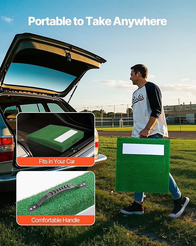 VEVOR Pitching Mound, Baseball Game Mound, Indoor/Outdoor Pitching Practice and Training Equipment, Softball Pitching Aids with Antifade Turf and Pitching Rubber-StrideForce Fitness
