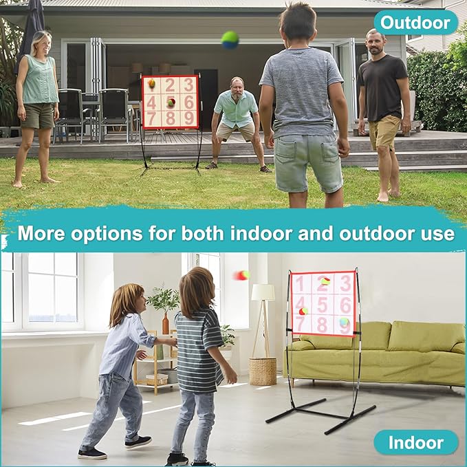 Dart Board for Kids, Kids Dart Board Set with Sticky Balls/Support Frame, Indoor/Sport Outdoor Fun Party Play Game,Easy Set Up and Included Carry Bag-StrideForce Fitness