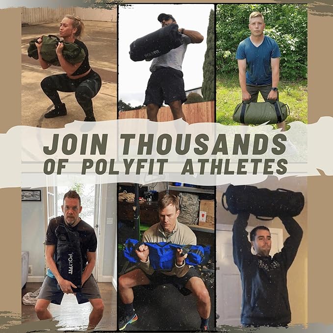 Polyfit Classic Sandbag - Heavy Duty Workout Sandbag for Fitness with 8 Gripping Handles for Sand Bag Weight Training - Multiple Colors & Sizes-StrideForce Fitness