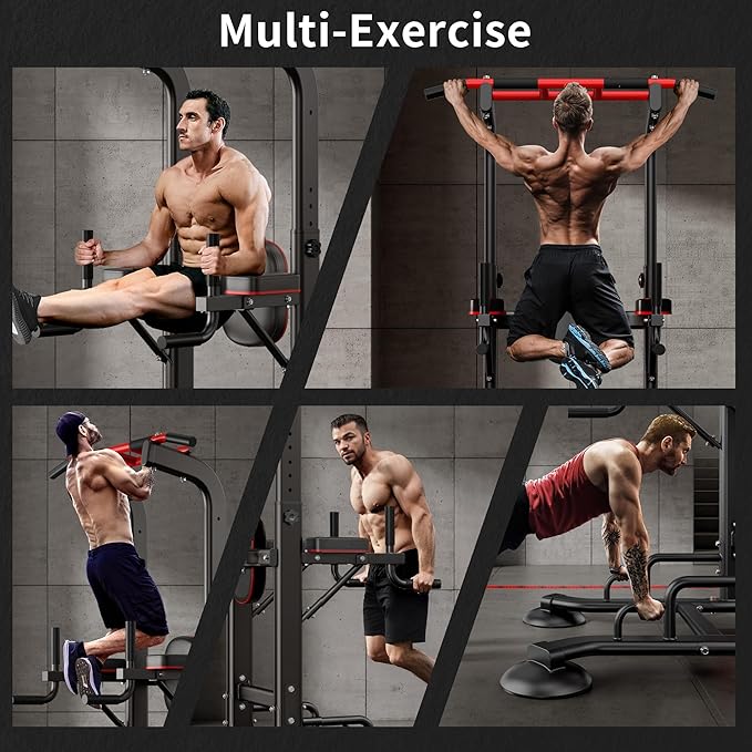 sogesfurniture Adjustable Dip Station & Pull Up Bar – Heavy Duty Calisthenics Workout Equipment for Home Gym, Multi-Function Fitness Training with Push Up Handles, Dips, Pull Ups & Push Ups-StrideForce Fitness