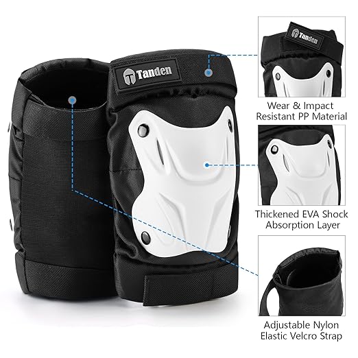 Skating Protective Gear Adult Knee and Elbow Pads Wrist Guards for Roller Skating Skateboarding, Skate Pads Adult Knee Pads for Men Women White-StrideForce Fitness