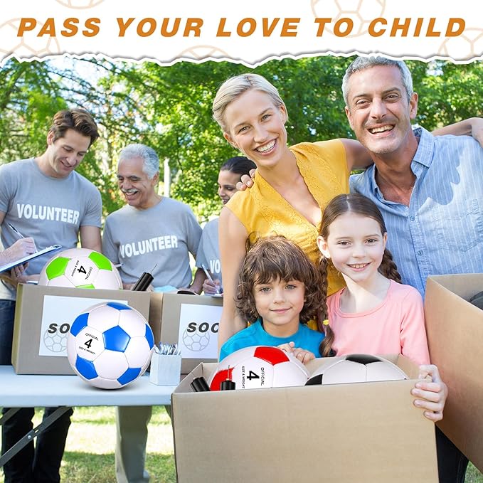 Sotiff 24 Pcs Size 5/4 Soccer Ball Bulk with 24 Pump Deflated Soccer Balls for Kids Teen Football Bulk for Game Training School Team Sports Adults Player Practice Outdoor-StrideForce Fitness