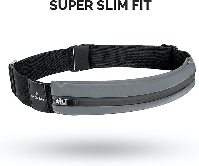 Back Bay Slim Running Belt for Women & Men [Fits ALL Phones], Runners Fanny Pack for Men, Money Belt, Running Gear Gift, Waist Bag Workout Gear, iPhone Runner's Phone Holder Waist Pack-StrideForce Fitness