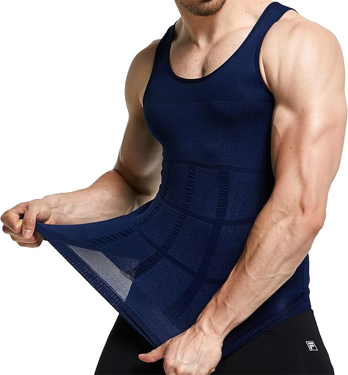 GKVK Mens Slimming Body Shaper Vest Shirt Abs Abdomen Slim-StrideForce Fitness