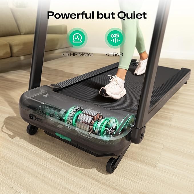 UREVO Treadmill with Desk Workstation, Walking Pad Treadmills for Home Office, Under Desk Compact Design Treadmill with HIIT Programs, Remote Control, LED Display-StrideForce Fitness