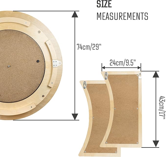 Dart Board Cabinet Set with LED Light; Bristle Dartboard, Built in LED Light, Darts and Chalkboards-StrideForce Fitness