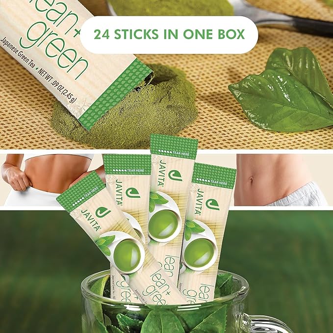 Lean + Green, Premium, 100% Japanese Green Tea, Garcinia Cambogia (as Super Citrimax) & Gymnema Sylvestre, for Weight Management, Appetite Control 24 ct - 4 Boxes, Javita-StrideForce Fitness