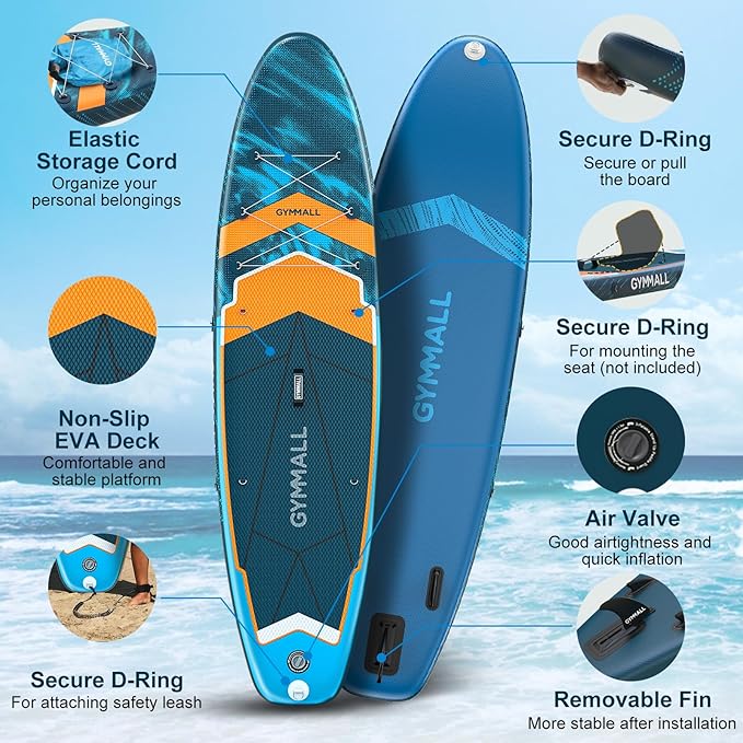 Paddle Board, Inflatable Stand Up SUP Paddle Boards for Adults & Youths of All Skill Levels, Wide & Non-Slip Deck Design Blow Up Paddleboards with Premium Accessories & Storage Bag-StrideForce Fitness