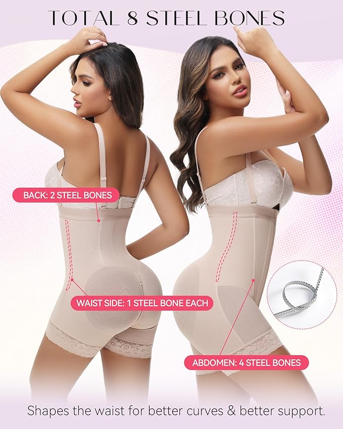 SHAPSHE Faja Colombianas Moldeadoras Body Shaper Strapless Shapewear Stage High Compression Garment Butt Lifter Tummy Control-StrideForce Fitness
