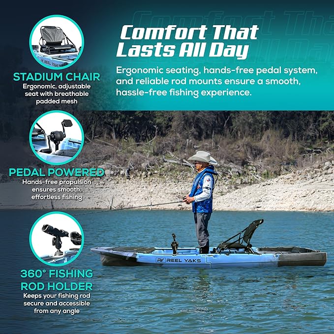Recon Modular Fishing Kayak - 10ft Lightweight, Sit On Top Kayak for Adults & Youth - Stable & Portable, Ideal Space-Saving Design - 400 lbs Capacity