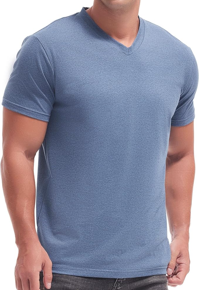 VEIISAR Premium V Neck T Shirts for Men - Modern Fitted Tees Vneck Undershirts-StrideForce Fitness