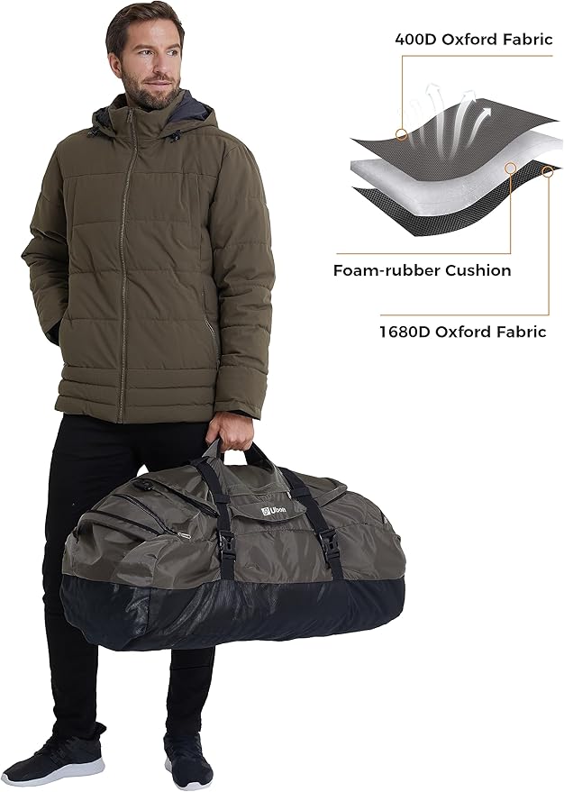 Ubon Large Duffel Bag Weekender Bags with Shoe Compartments 4-Way Sports Gym Backpack with Padded Straps Camping Traveling Duffle Bag-StrideForce Fitness