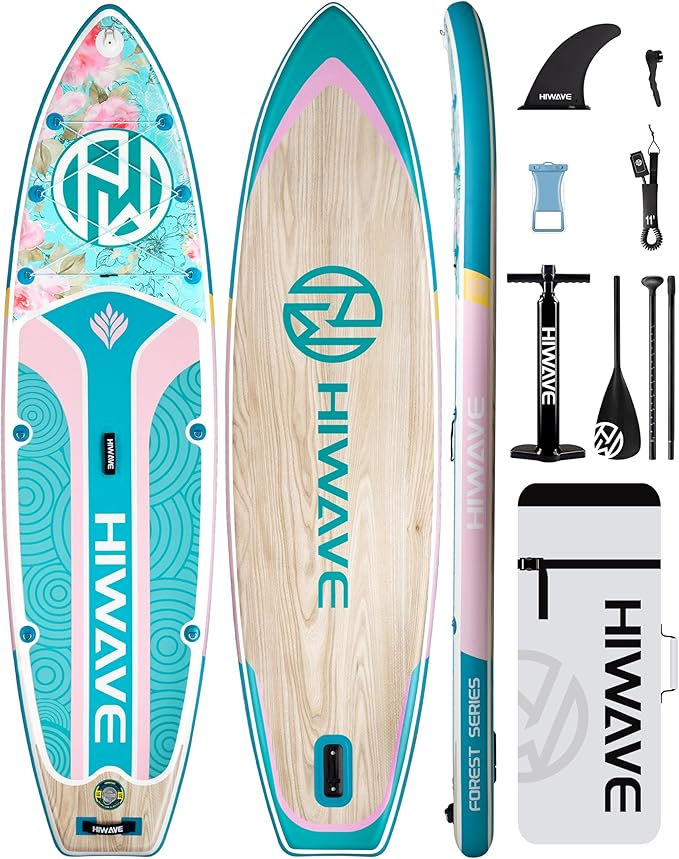 Inflatable Paddle Board 11 '* 34 "* 6" Extra Wide Sup Board, 420lb Capacity Paddle Board for Adults, Suitable for Sea and Lakes, 2+1Family Board-StrideForce Fitness