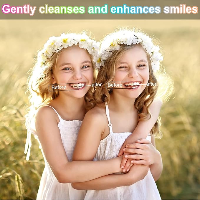 Kids Toothbrush, Toddler Toothbrush Age 2-4 and Older, with Suction Timer, Children Sized Brush Heads (3-10 Year Old), Flossing Bristles, Pack of 4