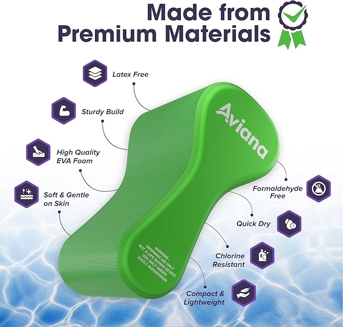 Pull Buoy Swim Training Leg Float for Adults & Youth | Swimming Pool Strokes & Upper-Body Strength EVA & BPA Free-StrideForce Fitness