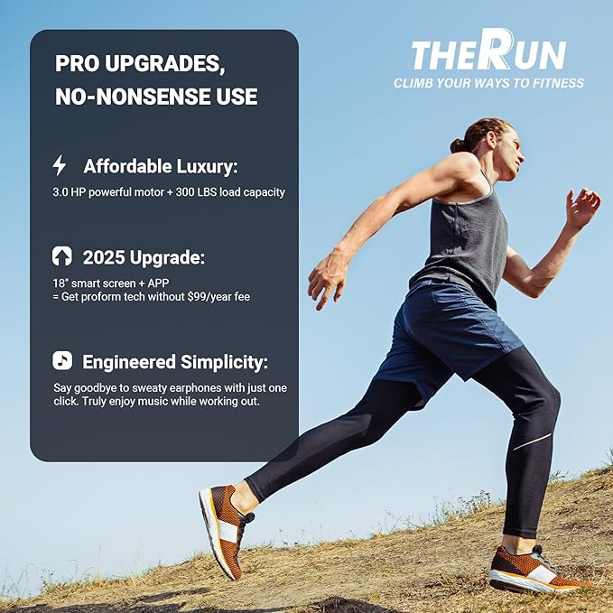 THERUN Incline Treadmill for Running and Walking, 300 lbs Weight Capacity Folding Treadmill with 0-15% Auto Incline, Wide Belt, 3.5HP, App, Heart Rate-StrideForce Fitness