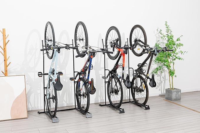 YueTong Vertical Bike Stand, 2 Bike Rack Garage, Upright and Horizontal, Indoor Bicycle Storage for Floor.-StrideForce Fitness