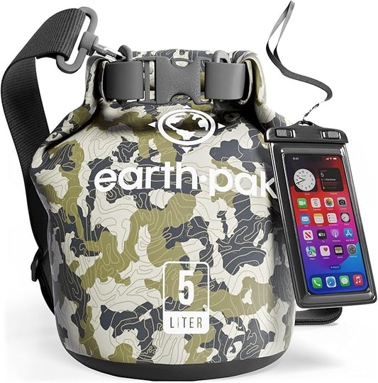 Earth Pak Waterproof Dry Bag - Roll Top Waterproof Backpack Sack Keeps Gear Dry for Kayak with Waterproof Phone Case-StrideForce Fitness