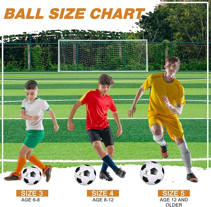 Sotiff 24 Pcs Size 5/4 Soccer Ball Bulk with 24 Pump Deflated Soccer Balls for Kids Teen Football Bulk for Game Training School Team Sports Adults Player Practice Outdoor-StrideForce Fitness