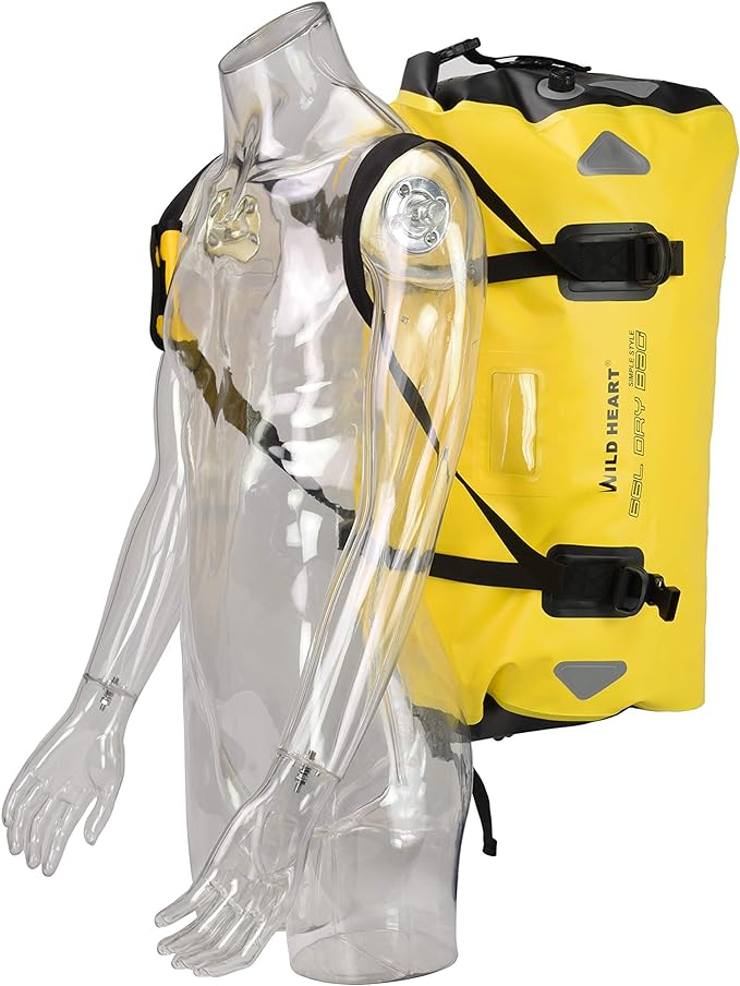 WILD HEART Waterproof Motorcycle Duffel Bag PVC500D Double-bottom With Rope Straps and Inner Pocket 40L 66L 100L for Kayaking, Camping, Boating,Motorcycle-StrideForce Fitness