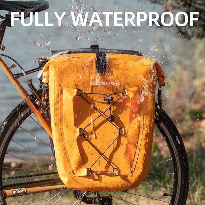 ROCKBROS Bike Panniers Waterproof Rear Rack Bag Max 30L Large Capacity for Cycling Traveling Commuting-StrideForce Fitness