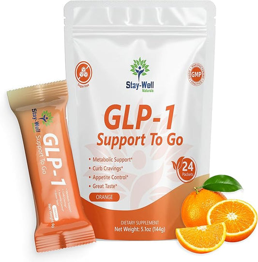 GLP-1 Supplement | Natural GLP-1 Production | GLP 1 Booster Drink Mix to Control Appetite and Cravings | Great Tasting Metabolic Support - Yerba Mate, Garcinia Cambogia, Berberine [Orange]-StrideForce Fitness