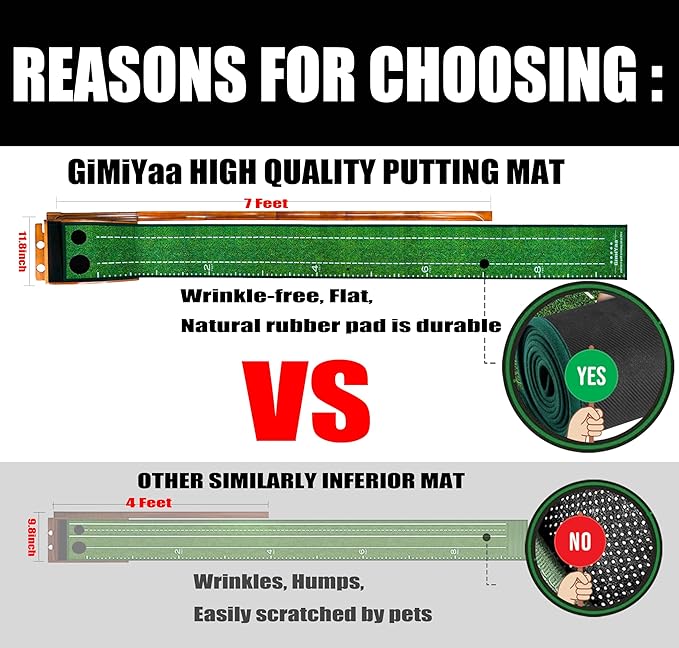 GimYaa Golf Putting mat Green Indoor and Outdoor with Auto Ball Return,Game Practice Golf Gifts for Home, Office, Backyard Indoor Golf and Outdoor Use, Crystal Velvet Mat-StrideForce Fitness