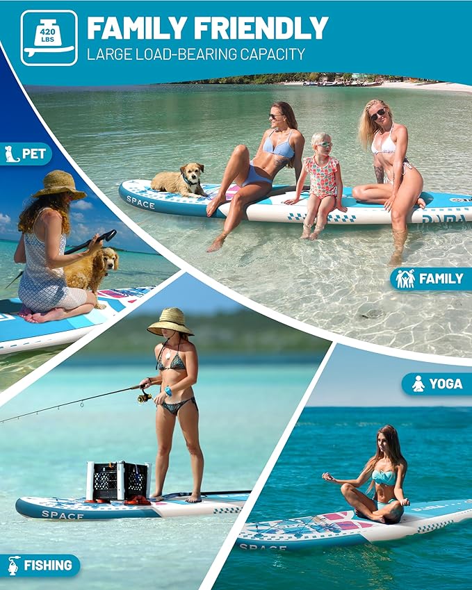 DAMA 11'*34"*6" Inflatable Paddle Board, Paddle Boards for Adults,Sup,Lightweight and Durable, Easy to Inflate, Versatile in Style, Fully Functional, Equipped w/High Grade Accessories.-StrideForce Fitness
