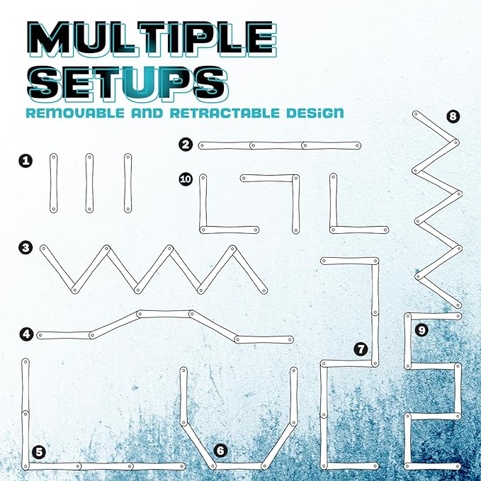 Hikeen 7-Sections Hockey Training Equipment,Magnetic Adjustable Size Hockey Stick Handling Trainer,Portable Stickhandling Training Tool for Puck Control, Reaction Time and Coordination-StrideForce Fitness